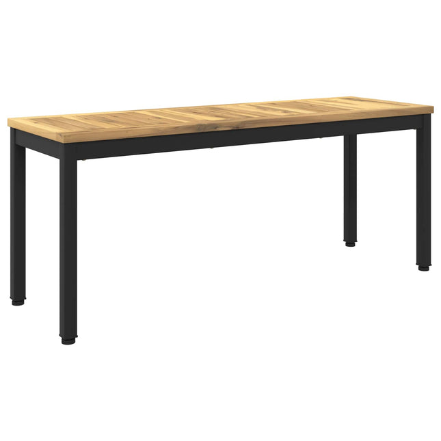Havebænk 108,5 x 35 x 45 cm Massivt Akacietræ Hvid og sort