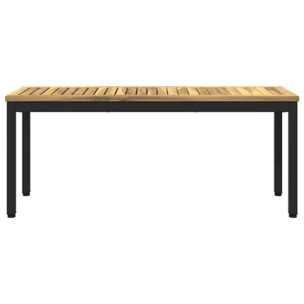 Havebænk 108,5 x 35 x 45 cm Massivt Akacietræ Hvid og sort