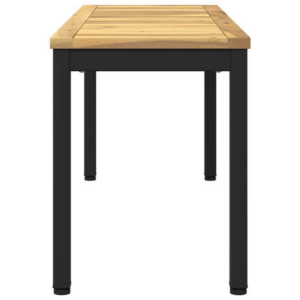 Havebænk 108,5 x 35 x 45 cm Massivt Akacietræ Hvid og sort