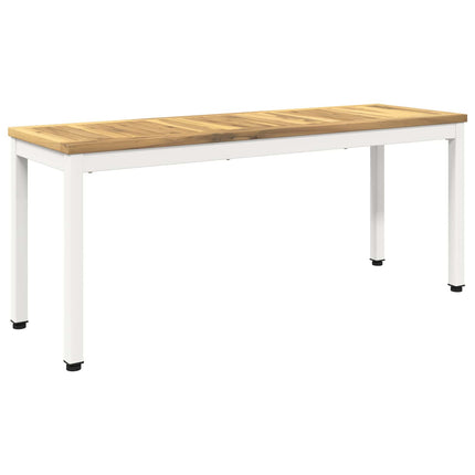 Havebænk 108,5 x 35 x 45 cm Massivt Akacietræ Hvid Rektangulær
