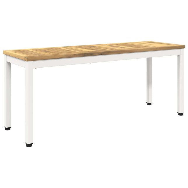 Havebænk 108,5 x 35 x 45 cm Massivt Akacietræ Hvid Rektangulær