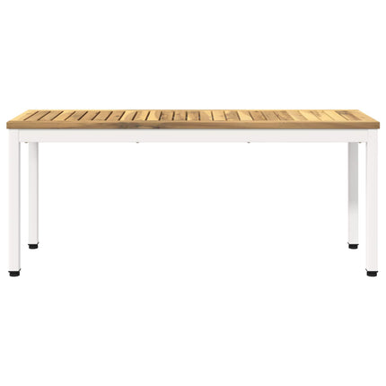 Havebænk 108,5 x 35 x 45 cm Massivt Akacietræ Hvid Rektangulær
