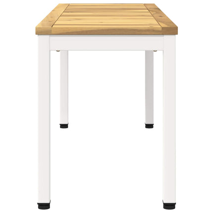 Havebænk 108,5 x 35 x 45 cm Massivt Akacietræ Hvid Rektangulær