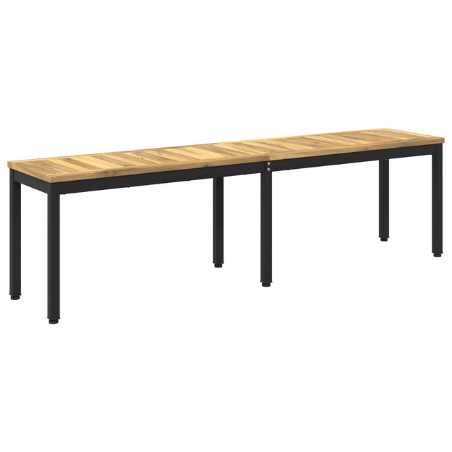 Havebænk 161 x 35 x 45 cm Massivt Akacietræ Hvid og sort