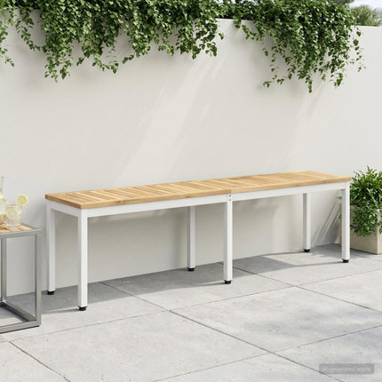 Havebænk 161 x 35 x 45 cm Massivt Akacietræ Hvid Rektangulær