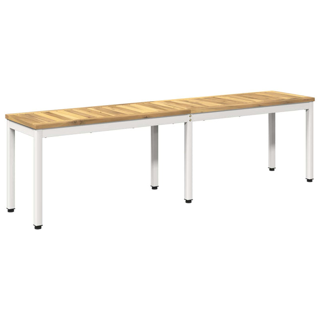 Havebænk 161 x 35 x 45 cm Massivt Akacietræ Hvid Rektangulær