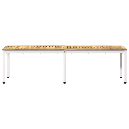 Havebænk 161 x 35 x 45 cm Massivt Akacietræ Hvid Rektangulær