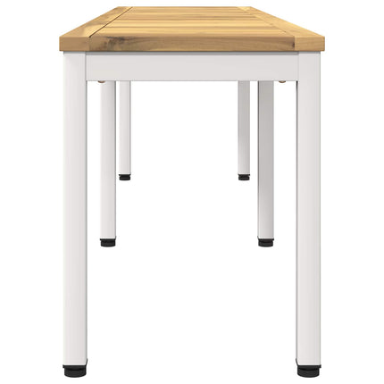 Havebænk 161 x 35 x 45 cm Massivt Akacietræ Hvid Rektangulær