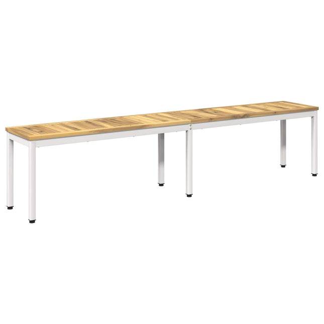 Havebænk 201 x 35 x 45 cm Massivt Akacietræ Hvid Rektangulær