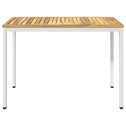 Havemiddagstabel Hvid 108,5 x 55 x 75 cm Massivt Akacietræ
