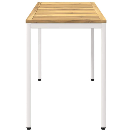 Havemiddagstabel Hvid 108,5 x 55 x 75 cm Massivt Akacietræ