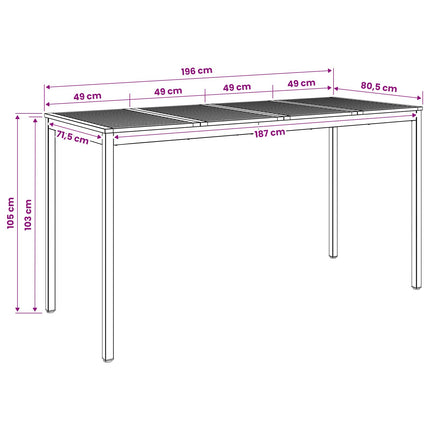 Have Bar Bord Hvid og sort 196 x 80,5 x 105 cm