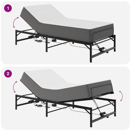 Elektrisk Justerbar Sengetramme Sort 107 x 203 cm Stål