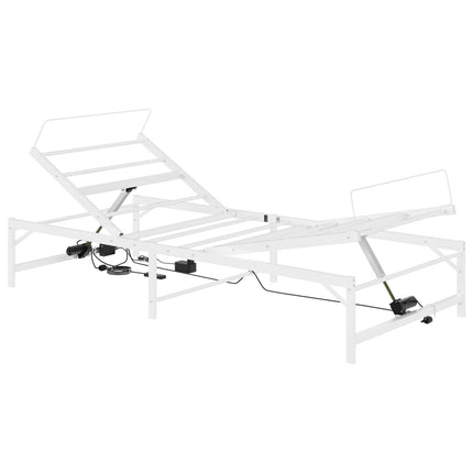 Elektrisk Justerbar Sengetramme Hvid 100 x 200 cm Stål