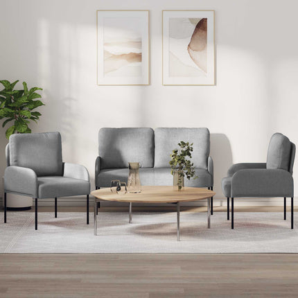Sofasæt med pude 3 pcs Lysegrå 115 x 56 x 80 cm Krydsfinér