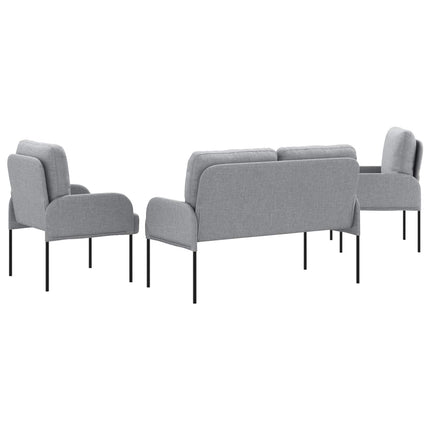 Sofasæt med pude 3 pcs Lysegrå 115 x 56 x 80 cm Krydsfinér