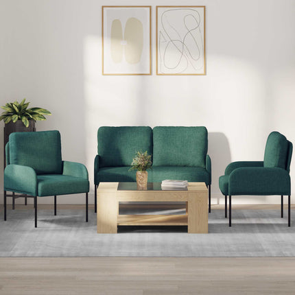 Sofasæt med pude 3 pcs Mørkegrøn 115 x 56 x 80 cm Krydsfinér