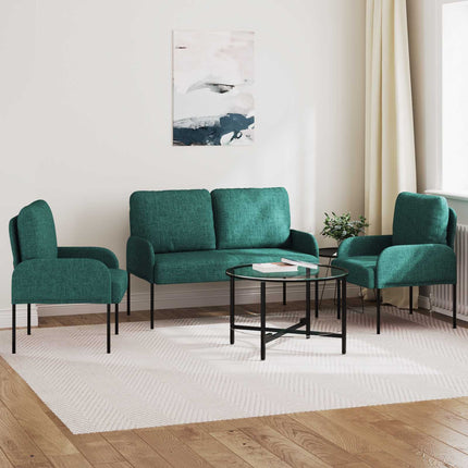 Sofasæt med pude 3 pcs Mørkegrøn 115 x 56 x 80 cm Krydsfinér
