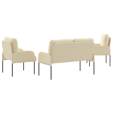 Sofasæt med pude 3 pcs Creme 115 x 56 x 80 cm Krydsfinér