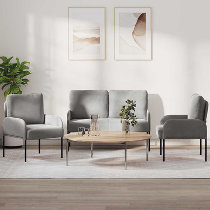Sofasæt med pude 3 pcs Lysegrå 115 x 56 x 80 cm Krydsfinér