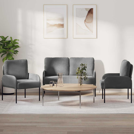 Sofasæt med pude 3 pcs Mørkegrå 115 x 56 x 80 cm Krydsfinér