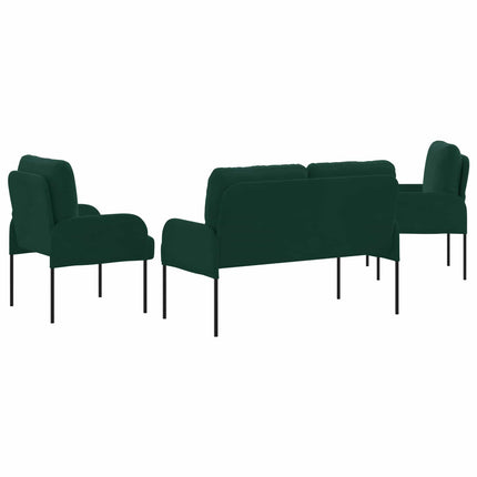 Sofasæt med pude 3 pcs Mørkegrøn 115 x 56 x 80 cm Krydsfinér