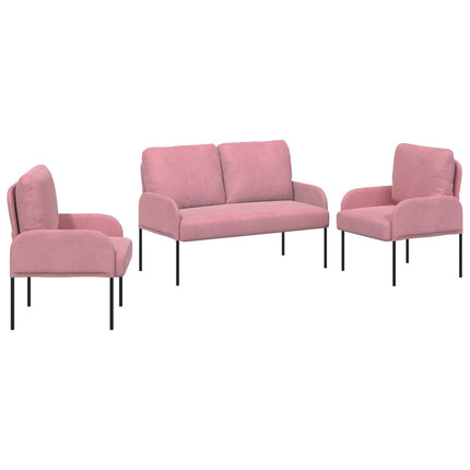 Sofasæt med pude 3 pcs Lyserød 115 x 56 x 80 cm Krydsfinér