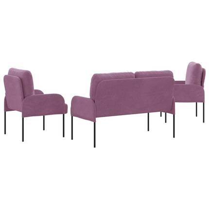 Sofasæt med pude 3 pcs Lilla 115 x 56 x 80 cm Krydsfinér
