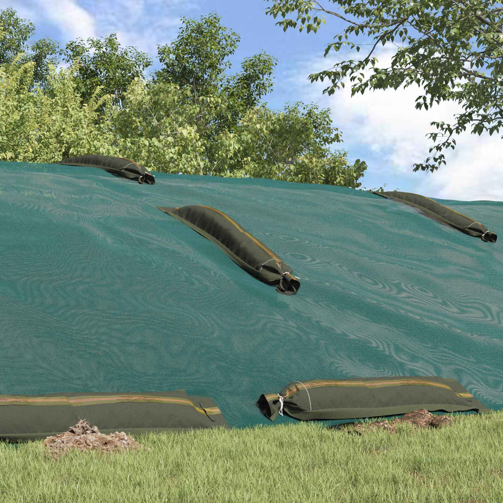 Sandsække 50 pcs Grøn 120 x 27 cm HDPE