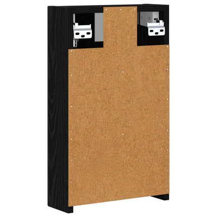 Badeværelsesspejlskab Sort eg 30 x 10,5 x 50 cm Konstrueret træ