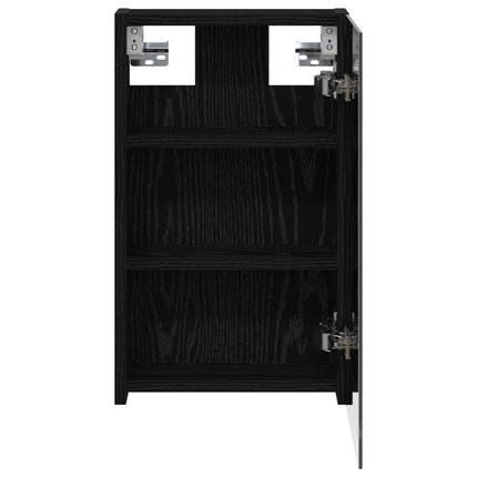 Badeværelsesspejlskab Sort eg 30 x 10,5 x 50 cm Konstrueret træ