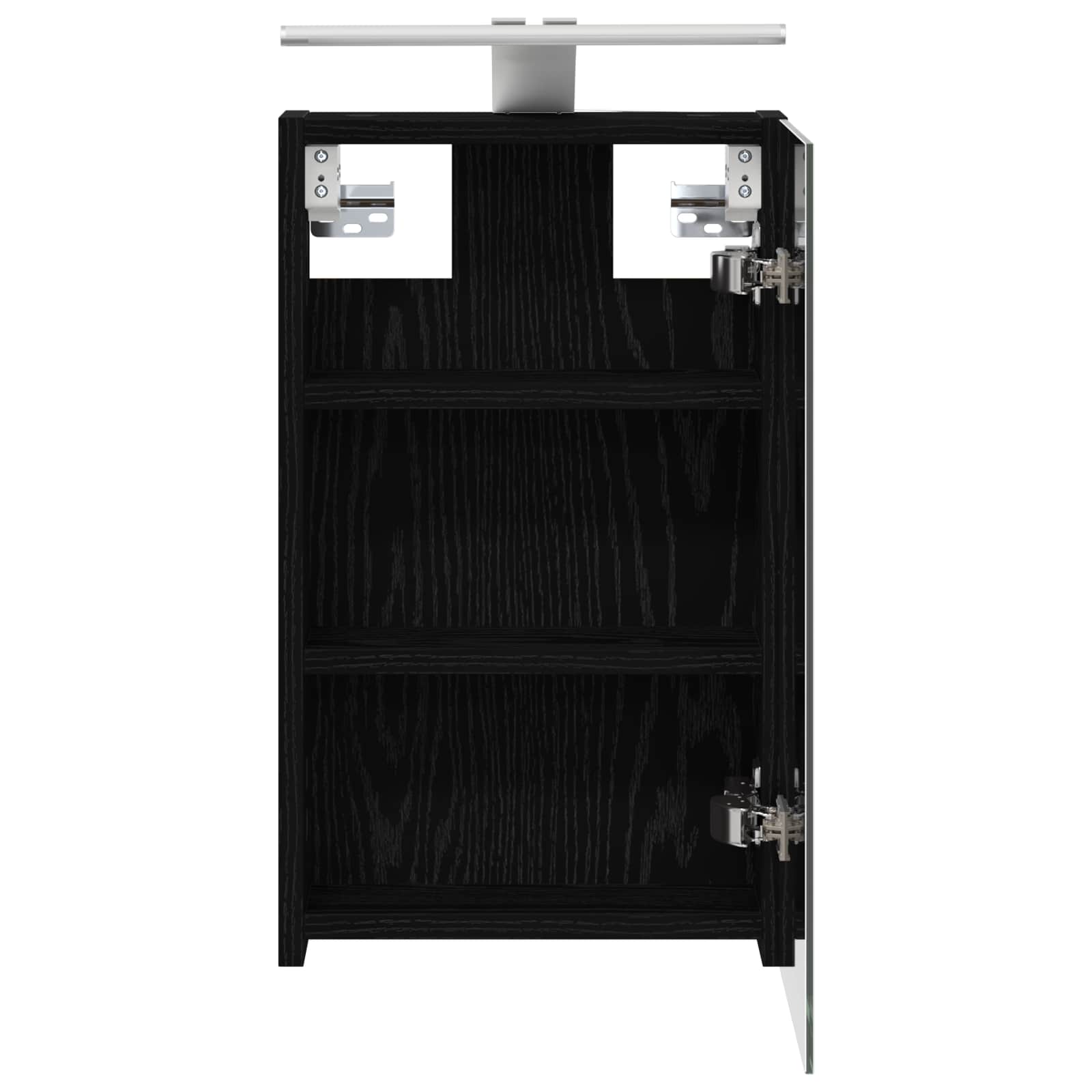 Badeværelsesspejlskab Sort eg 30 x 10,5 x 50 cm Konstrueret træ