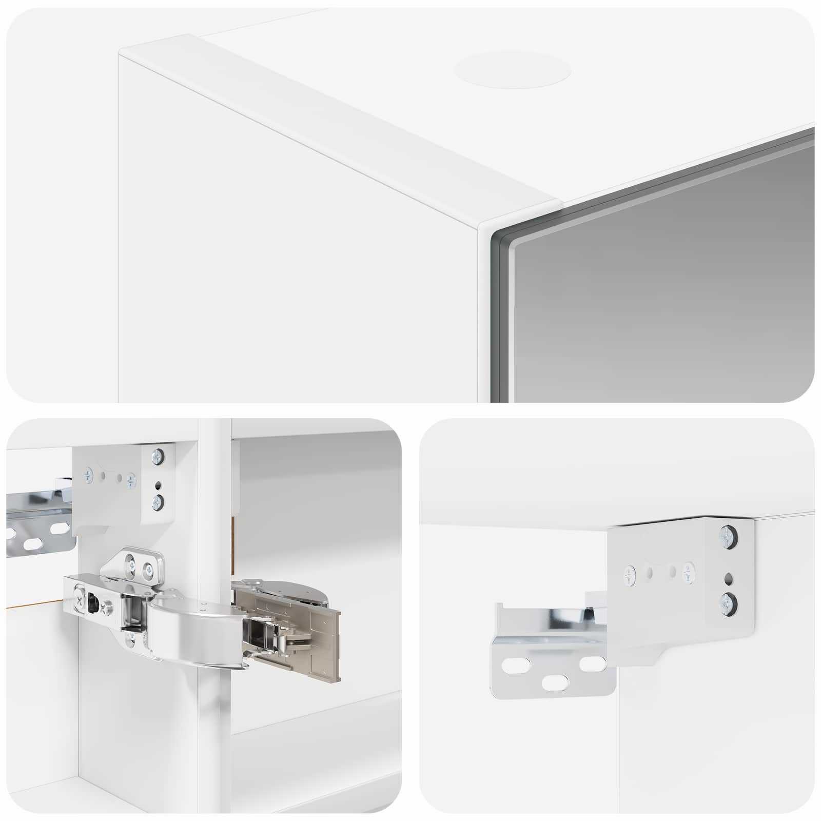 Badeværelsesspejlskab Hvid 40 x 10,5 x 60,5 cm Konstrueret træ
