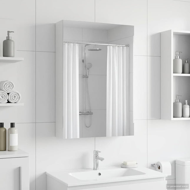 Badeværelsesspejlskab Hvid 40 x 10,5 x 60,5 cm Konstrueret træ