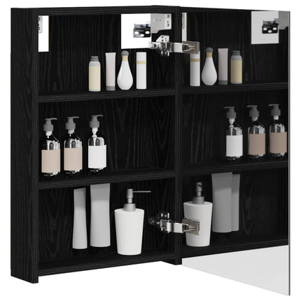Badeværelsesspejlskab Sort eg 40 x 10,5 x 60,5 cm