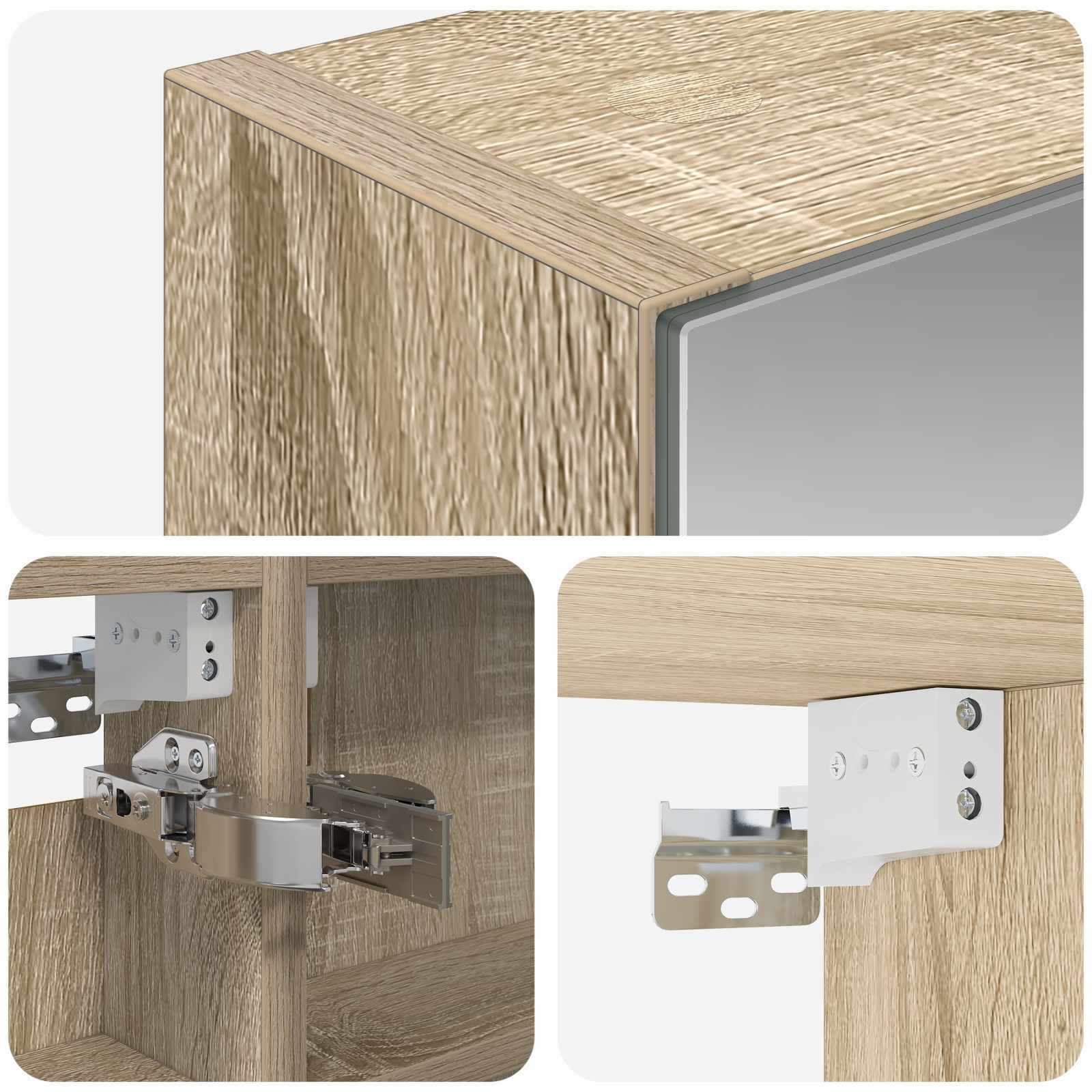 Badeværelsesspejlskab med hylde Sonoma eg 40 x 10,5 x 60,5 cm