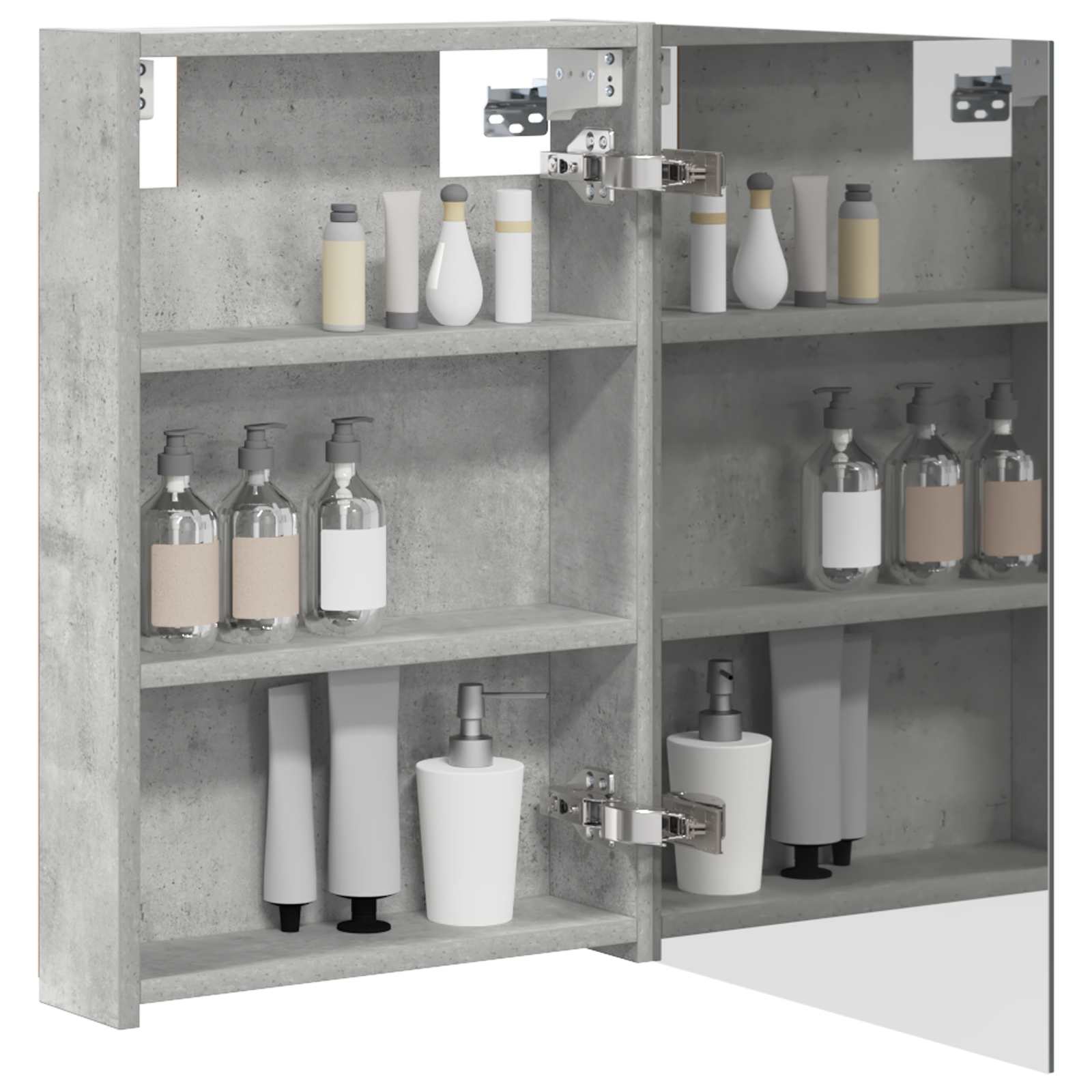 Badeværelsesspejlskab med hylde Beton Grå 40 x 10,5 x 60,5 cm