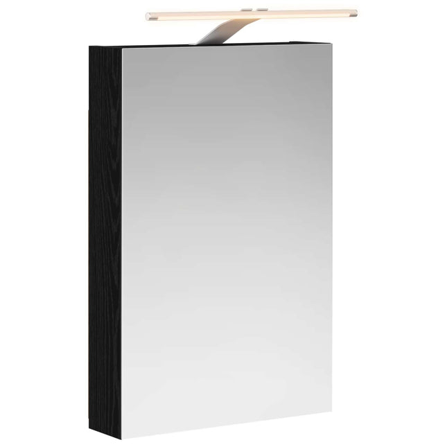 Badeværelsesspejlskab med hylde Sort eg 40 x 10,5 x 60,5 cm