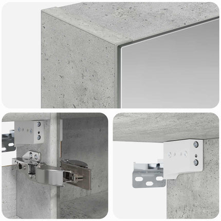 Badeværelsesspejlskab Beton Grå 40 x 10,5 x 60,5 cm
