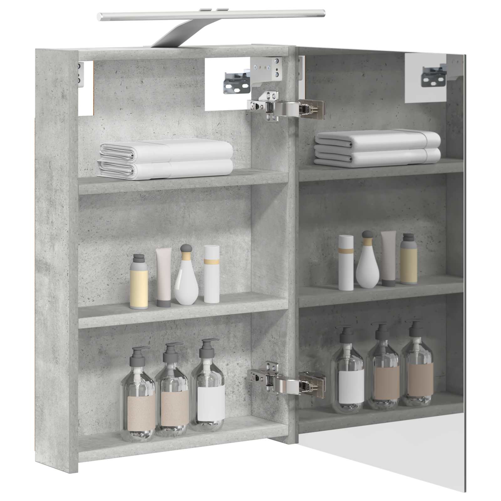 Badeværelsesspejlskab med hylde Beton Grå 40 x 10,5 x 60,5 cm