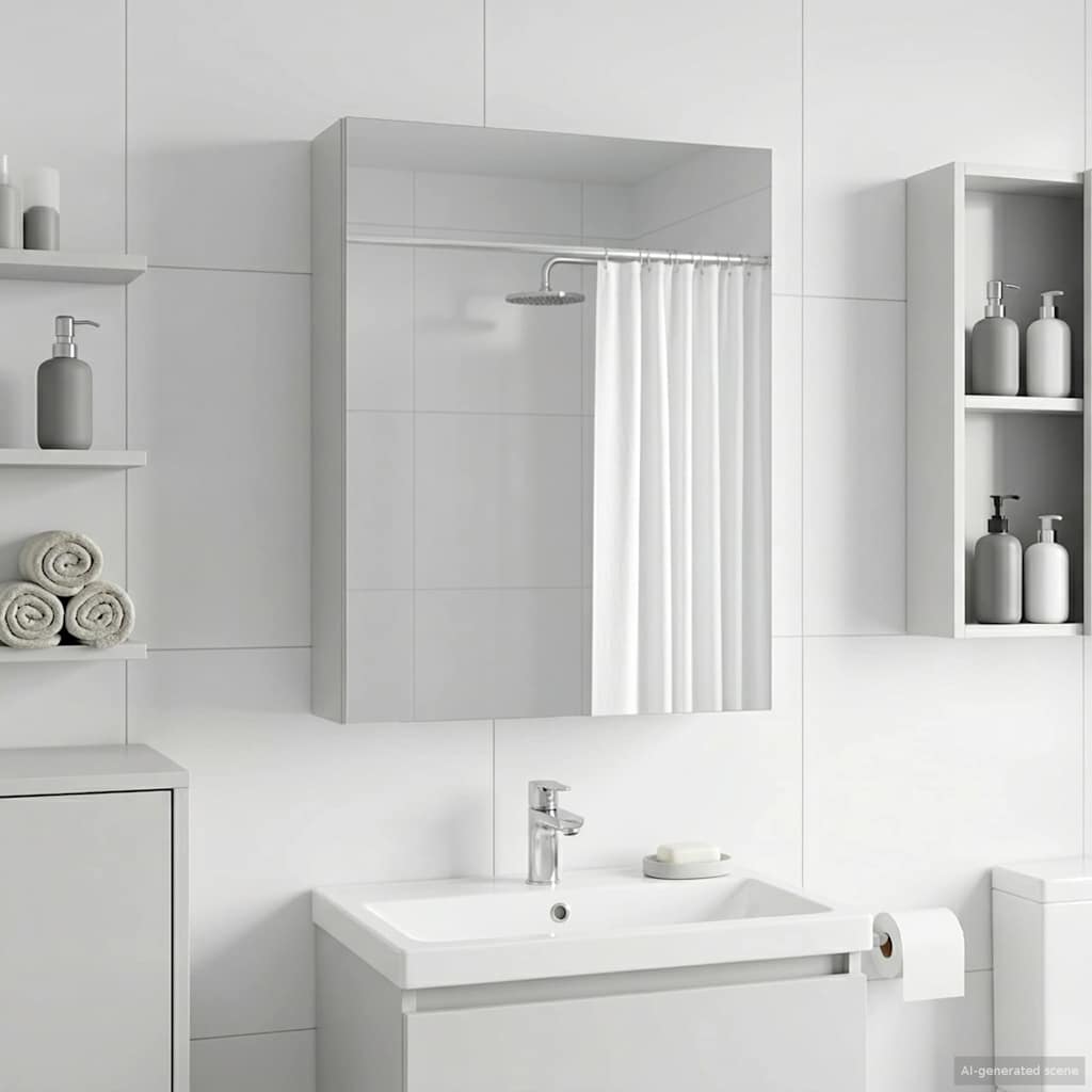 Badevrelsesspejlskab Hvid 50 x 14,5 x 70 cm Konstrueret tr