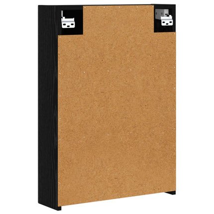Badeværelsesspejlskab Sort eg 50 x 14,5 x 70 cm Konstrueret træ