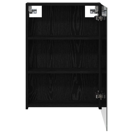 Badeværelsesspejlskab Sort eg 50 x 14,5 x 70 cm Konstrueret træ