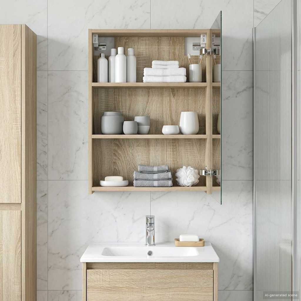 Badevrelsesspejlskab Sonoma eg 50 x 14,5 x 70 cm