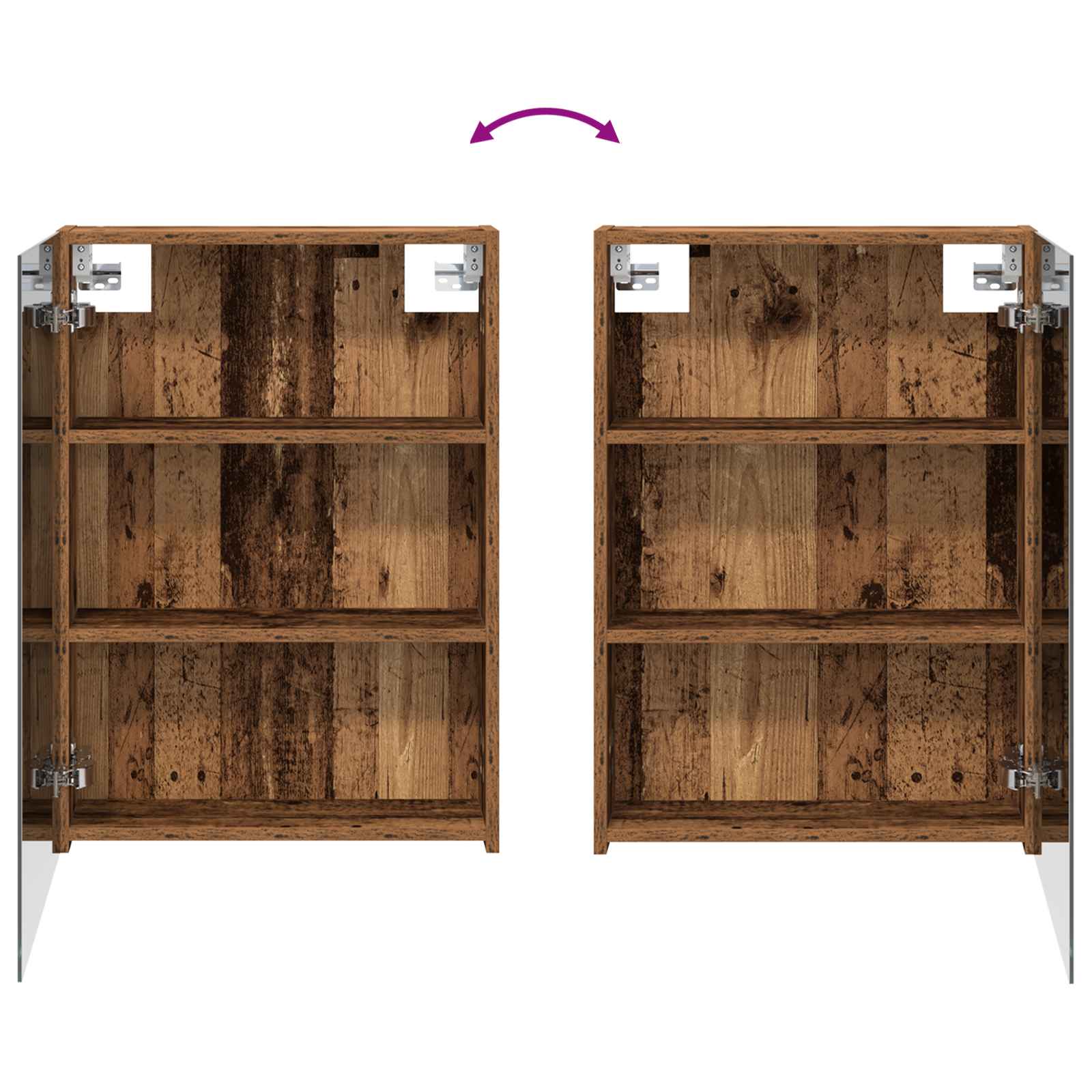 Badeværelsesspejlskab med hylde Gammelt træ 50 x 14,5 x 70 cm