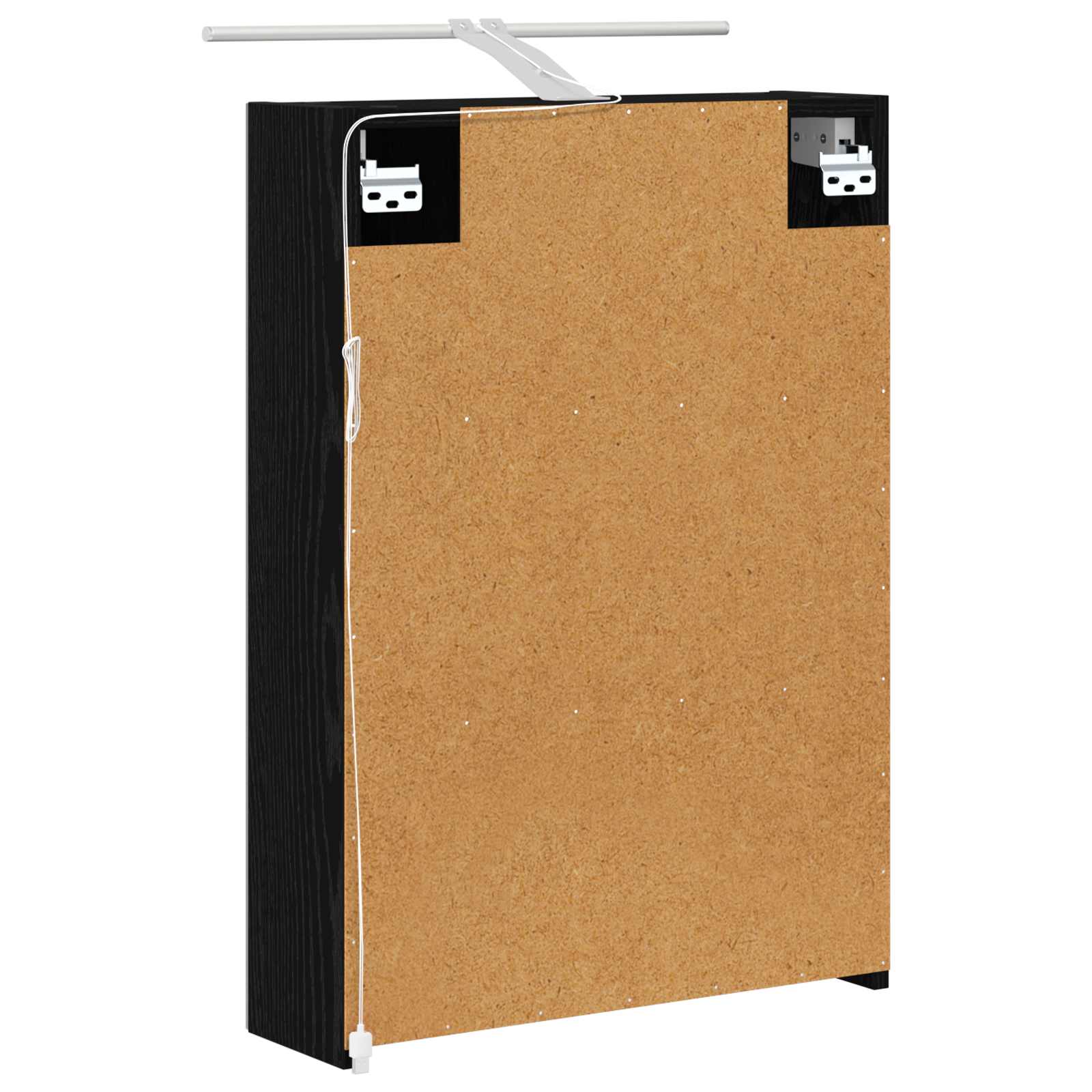 Badeværelsesspejlskab Sort eg 50 x 14,5 x 70 cm Konstrueret træ