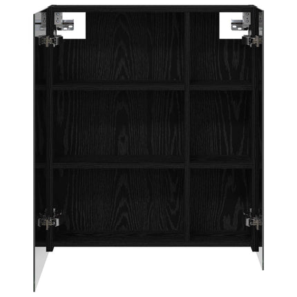 Badeværelsesspejlskab Sort eg 60 x 14,5 x 70 cm Konstrueret træ