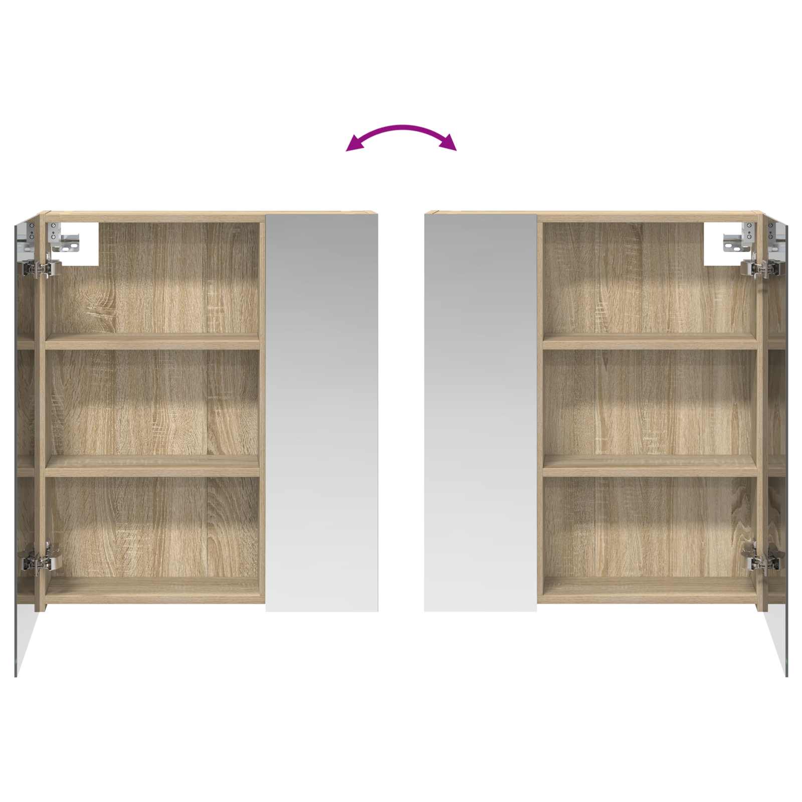 Badeværelsesspejlskab med hylde Sonoma eg 60 x 14,5 x 70 cm