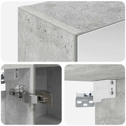 Badeværelsesspejlskab Beton Grå 60 x 14,5 x 70 cm