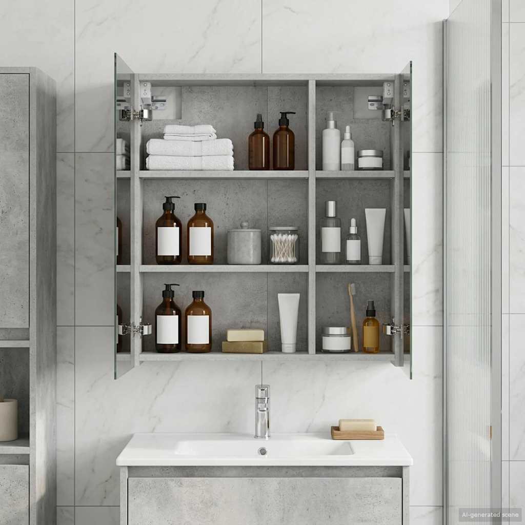 Badevrelsesspejlskab Beton Gr 60 x 14,5 x 70 cm